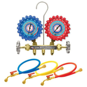 Uniweld A2LM5BV Juego Manometro R-32/R-454B/R-448A/R-410A Fahrenheit psi, Mangueras 5 pies con Valvula de Cierre
 Uniweld A2LM5BV Juego Manometro R-32/R-454B/R-448A/R-410A Fahrenheit psi, Mangueras 5 pies con Valvula de Cierre