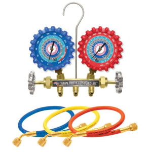 Uniweld A2LM5H Juego Manometro R-32/R-454B/R-448A/R-410A Fahrenheit psi, Mangueras 5 pies 
 Uniweld A2LM5H Juego Manometro R-32/R-454B/R-448A/R-410A Fahrenheit psi, Mangueras 5 pies