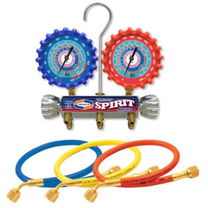 Uniweld A2LSM5H Juego Manometro Spirit R-32/R-454B/R-448A/R-410A Fahrenheit psi, Mangueras 5 pies 
 Uniweld A2LSM5H Juego Manometro Spirit R-32/R-454B/R-448A/R-410A Fahrenheit psi, Mangueras 5 pies