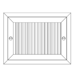 Price 530FF Rejilla Porta Filtro de Acero, Espacio entre aletas 3/4 pulg, Acepta Filtro de 1 pulg, Blanco