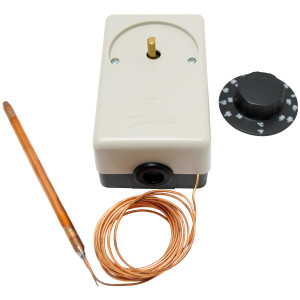 Danfoss 060H1708 UT 72 Thermostat, -22 to 85 F, Copper 10 ft Capillary tube, Auto Reset, SPDT, IP20 Enclosure