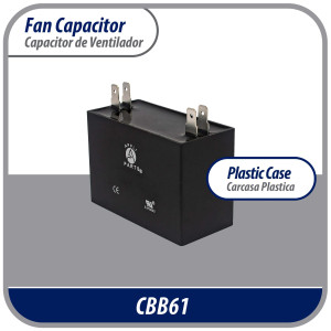 Appli Parts Fan motor Capacitor 1.5 mfd (microfarads) uf 450VAC CBB61 with 4 Terminal connections universal fit for electric fan applications  1-3/8in Width 1/2in Depth 1-1/4in Height CAP-1.5-450
