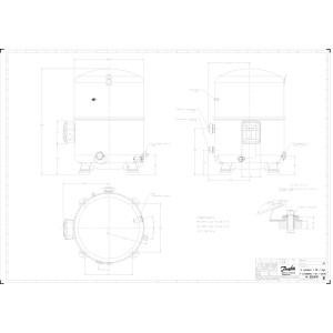 Danfoss MTZ144HV3VE 12HP R404,R407,R134,R448, MBP Reciprocating Refrigeration Compressor 200-230/3/60 (V/Ph/Hz),Discharge 1-1/4 in V04, Suction 1-3/4 in V02, Rotolock,POE Oil, MTZ144-3V