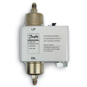 Danfoss 060B200291 Control Diferencial de Presion de Aceite MP54, Control de Diferenacial 9 Psi, Rango de Regulacion Baja Presion 29 inHg -175 psi, Tiempo de Retardo 90 Seg, 1/4in Flare M, 060B200266