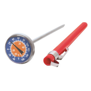 Uniweld 69902 Termometro Analogico de Bolsillo, Dial de 1 pulgada, Doble Escala de temperatura, -10 a 104 C, -0 a 220 F, Sonda de Acero Inoxidable
