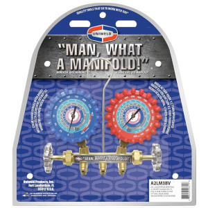 Uniweld A2LM3BV Juego Manometro R-32/R-454B/R-448A/R-410A Fahrenheit psi, Mangueras 3 pies con Valvula de Cierre
 Uniweld A2LM3BV Juego Manometro R-32/R-454B/R-448A/R-410A Fahrenheit psi, Mangueras 3 pies con Valvula de Cierre