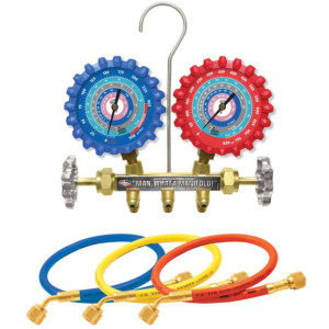 Uniweld A2LM3H Juego Manometro R-32/R-454B/R-448A/R-410A Fahrenheit psi, Mangueras de 3 pies 
 Uniweld A2LM3H Juego Manometro R-32/R-454B/R-448A/R-410A Fahrenheit psi, Mangueras de 3 pies