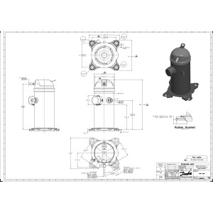 Danfoss HRH029U4LP6A 2.4 tons 29,000 btu/h R410A Scroll Compressor for Air conditioning 460/3/60 (V/Ph/Hz) Discharge 1/2 in, Suction3/4 in, ODF, PVE Oil 121L8601