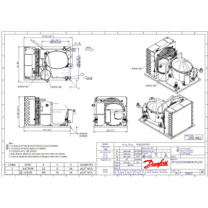 Danfoss HCGC0055RWB000B 1/2HP+, R134a Unidad Condensadora para Refrigeracion, Cobre y Aluminio LMBP 115/1/60 (V/Ph/Hz) 1 Ventilador, Compresor Fraccionario NT6215Z, 114N2025 Danfoss HCGC0055RWB000B 1/2HP+, R134a Unidad Condensadora para Refrigeracion, Cobre y Aluminio LMBP 115/1/60 (V/Ph/Hz) 1 Ventilador, Compresor Fraccionario NT6215Z, 114N2025