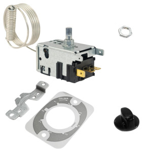 Danfoss 077B7339 Termostato de control refrigerador 077B6909 Cut-in Frio 5.0C Cut-out Frio -12.0C Cut-in Caliente 5.0C Cut-Out Caliente -5.3C Capilar 1200mm B6 (Empaque Industrial)