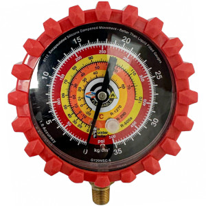 Uniweld G729NSD-5 Esfera de Manometro Roja, Alta, R-600a,R-290,R-1270, 3-1/8 in