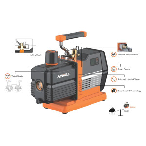 NAVAC Bomba De Vacio 6cfm 115V 60hz, 3/4 HP dos etapas, aceite, incluye vacuometro Peso 25.35 lbs NRP8DI NAVAC Bomba De Vacio 6cfm 115V 60hz, 3/4 HP dos etapas, aceite, incluye vacuometro Peso 25.35 lbs NRP8DI