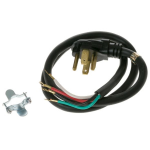 GE WX09X10018 Cable De Corriente Secadora (1.22mts/ 4 Pies) 30 Amp 4 Wires 125v-250v 10/4 Srdt UL  Sirve WX9X18GDS 3034076 MAG3424 WX09X0017 WX09X0018 WX9X17 WX9X18 WX9X18DS