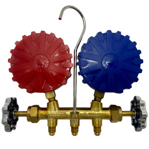 Uniweld A2LM5EZ Manifold Set R-32/R-454B/R-448A/R-410A Fahrenheit psi, 5 ft EZ Turn Hoses