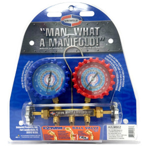 Uniweld A2LM5EZ Manifold Set R-32/R-454B/R-448A/R-410A Fahrenheit psi, 5 ft EZ Turn Hoses