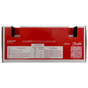 Danfoss 023Z5009 1/2in Liquid Line Refrigerant AC Filter Drier hvac refrigeration Flare 6.7-10tons Unidirectional 6-7/8in Long 3-1/8in Wide DCL 164