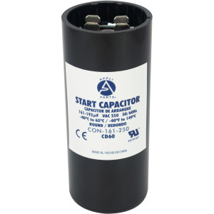 Appli Parts Condensador Capacitor Arranque 161-193 Mfd (microfaradios) uF 250 VAC remplazo universal para motores electricos de distintas aplicaciones 3.7cm Diametro 8.6cm Alto CON-161-250  