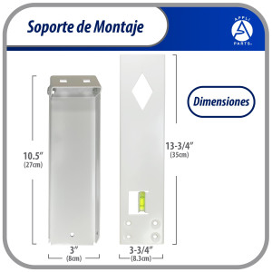 Appli Parts Soporte para montaje en pared de equipos de Aire Acondicionado tipo Ventana hasta 35 kg modelo APAB-2038 incluye kit de fijacion, pernos y gomas 