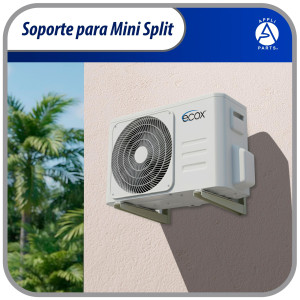 Appli Parts APAB-3160 Soporte de Montaje en Pared para Mini Split. Soporta hasta 160 kg, Compatible con 5000 a 36000 BTU, Incluye Barra con Nivel, Gomas Antivibracion y Kit Completo de Instalacion