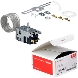 Danfoss 077B7104 Thermostat 2 Doors Refrigerator Defrost control 077B3657 Cold Cut-in +38.3F Cold cut-out -9.4F Warm Cut-in +38.3F Warm Cut-out +9.5F Capillary tube length 39.3in B62  