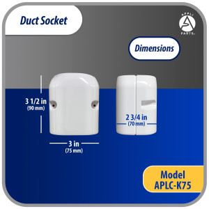 Appli Parts APLC-K75 Duct Socket Cap 3in wide