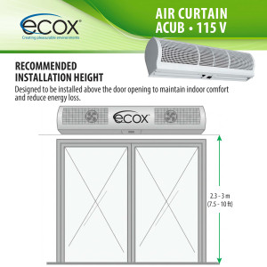 ecox ACUB12CA Air Curtain 48 in, 110 V, 60 Hz, 1 Ph, 130 W. For Residential or Commercial Use   