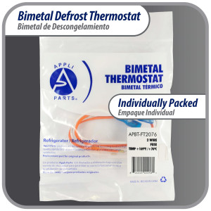 Appli Parts APBT-FT2076 Bimetal Thermostat Asian Type 2 Wire Fuse temperature 158F with Yellow and White wires Reference BIM-2076 / Sanyo / Termodisco