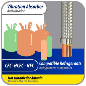 Appli Parts APVE-158 1-5/8 in Vibration Absorber Eliminator Sweat Connections 17 in Long 400 psi Max working and 3,265 psi Burst pressure