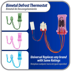 Appli Parts APBT-S2008FP Bimetal Thermostat Asian Type 3 Wire Open 54F Close 23F Fuse 162F Orange / Red / Brown, Model Reference BIM-2008 / Thermodisc