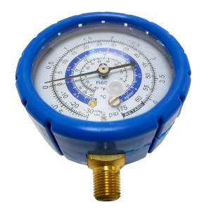 Appli Parts APMG-GA4L Low Side R600 Replacement Analog Manifold Gauge, Dual Pressure psi/Bar Scale, Dual Temperature Fahrenheit/Celsius Scales 
