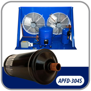 Appli Parts APFD-304S 1/2 in Liquid Line Refrigerant AC Filter Drier hvac Refrigeration 304S ODF Sweat Solder connection universal unidirectional 10-1/2 in long 3-1/4 in wide