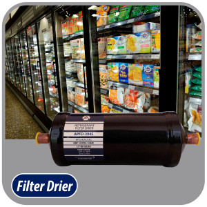 Appli Parts APFD-304S 1/2 in Liquid Line Refrigerant AC Filter Drier hvac Refrigeration 304S ODF Sweat Solder connection universal unidirectional 10-1/2 in long 3-1/4 in wide