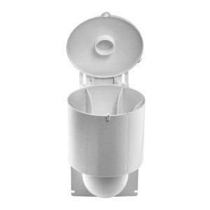 Lambro 289W 4 in White Plastic Dryer Vent Cover for Wall Exhaust with Floating Damper Backdraft Blocker Easy Open Close Access UV Resistant Paintable (Screws Not Included)
