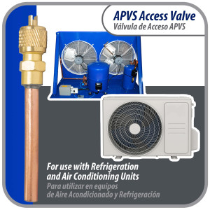 Appli Parts 10 unidades Valvula de acceso de 1/4 SAE x 1/4 pulg OD x con vastago de cobre de 5cm de largo con nucleo y tapa de laton con removedor de nucleo y empacadura APVS-14142K10
