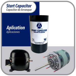 Appli Parts CON-130-330 Capacitor de Arranque 130-156 MFD (microfaradios) uF, 330 VAC. Universal para Motores Electricos, condensador de arranque de 3.7 cm de Diametro, 8.6 cm de Alto