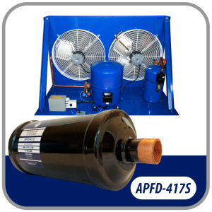 Appli Parts APFD-417S 7/8 in Liquid Line Refrigerant AC Filter Drier hvac Refrigeration 417S ODF Sweat Solder connection universal unidirectional 10-1/2 in long 3-3/4 in wide