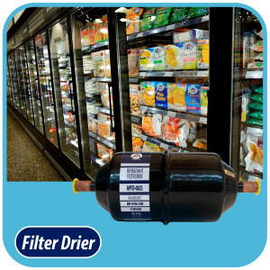 Appli Parts APFD-082S 1/4 in Liquid Line Refrigerant AC Filter Drier hvac Refrigeration 082S ODF Sweat Solder connection universal unidirectional 6in long 2-1/4 in wide
