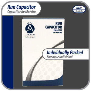 Appli Parts Condensador Capacitor de Marcha 10 Mfd uF (microfaradios) 370/450VAC CBB65 Universal Aire acondicionado y otras aplicaciones Ovalado UL 8cm Alto 3.4cm Ancho 5.4cm Largo CON-10-450-O 