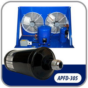 Appli Parts APFD-305 5/8 in Liquid Line Refrigerant AC Filter Drier hvac Refrigeration 305 SAE Flare connection universal unidirectional 10-1/2 in long 3-1/4 in wide