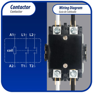 Appli Parts APAC-220240 Contactor 2 Polos 20A 240V Bobina Repuesto para Compresores de CA y Aplicaciones Electricas Certificacion UL E476929 de Trabajo Pesado
