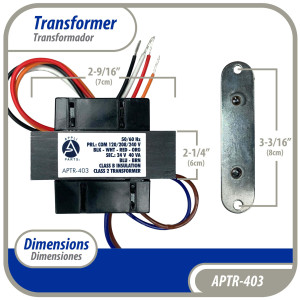 Appli Parts APTR-403 Transformer 120/208/240 V to 24 V, 40 Va, Foot Mount, Universal Replacement 40310F