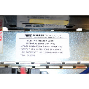 Resistencia Para Evaporadora 240v/1ph 5kw 20amp 1 Etapa  Sirve MAYHTR1A05BKRA JAYHTR1A05BKRA WEHK05A CHE2-05B EHK05B  