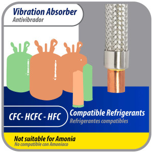 Appli Parts APVE-58 5/8 in Vibration Absorber Eliminator Sweat Connections 9-3/4 in Long 450 psi Max working and 3,265 psi Burst pressure
