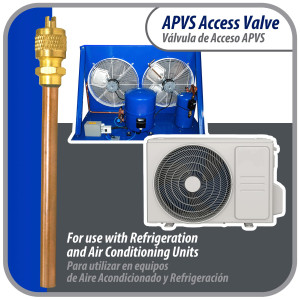 Appli Parts APVS-14143K10 10 pack 1/4 in SAE Access Schrader Valve x 1/4 ODF x 3 in Copper Stem with Valve Core and Cap with gasket and core remover for AC and refrigeration systems