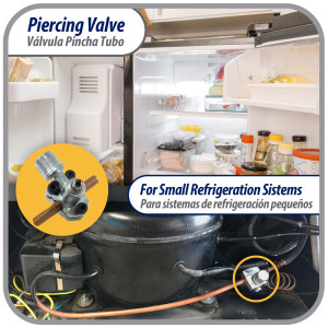 Appli Parts APT-PV110 1/4, 5/16, 3/8 in Bullet Piercing Valve kit with tube size adapters and o ring seal for small refrigeration systems with 1/4 in SAE Service Port