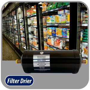 Appli Parts APFD-303S 3/8 in Liquid Line Refrigerant AC Filter Drier hvac Refrigeration 303S ODF Sweat Solder connection universal unidirectional 9 in long 3in wide