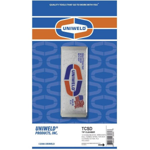 Uniweld TCSD limpiador de puntas de Soldar TCSD TCS 26060 Tamano 75-49, 12 puntas Lima incluida