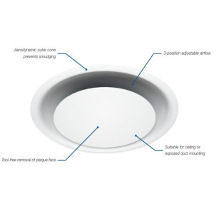 Price Round Plaque Diffuser RPD Aluminum 6in Three Position adjust