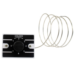 Appli Parts APRT-1126 Temperature Control Thermostat for Freezers, Refrigerators, Coolers Display, SPST, Cold Cut-In 0.4 F, Cold Cut-Out -11.2 F, Warm Cut-In 15.8 F, Capillary Tube 47 in Replaces K50P-1126