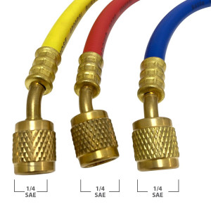Appli Parts APMG-H36630 36 in Long 1/4 in SAE, 3pcs Refrigerant Hoses for use with HVAC Manifold gauges, Multiple Refrigerant, rated 600-3000 psi for Charging and Servicing Refrigeration systems